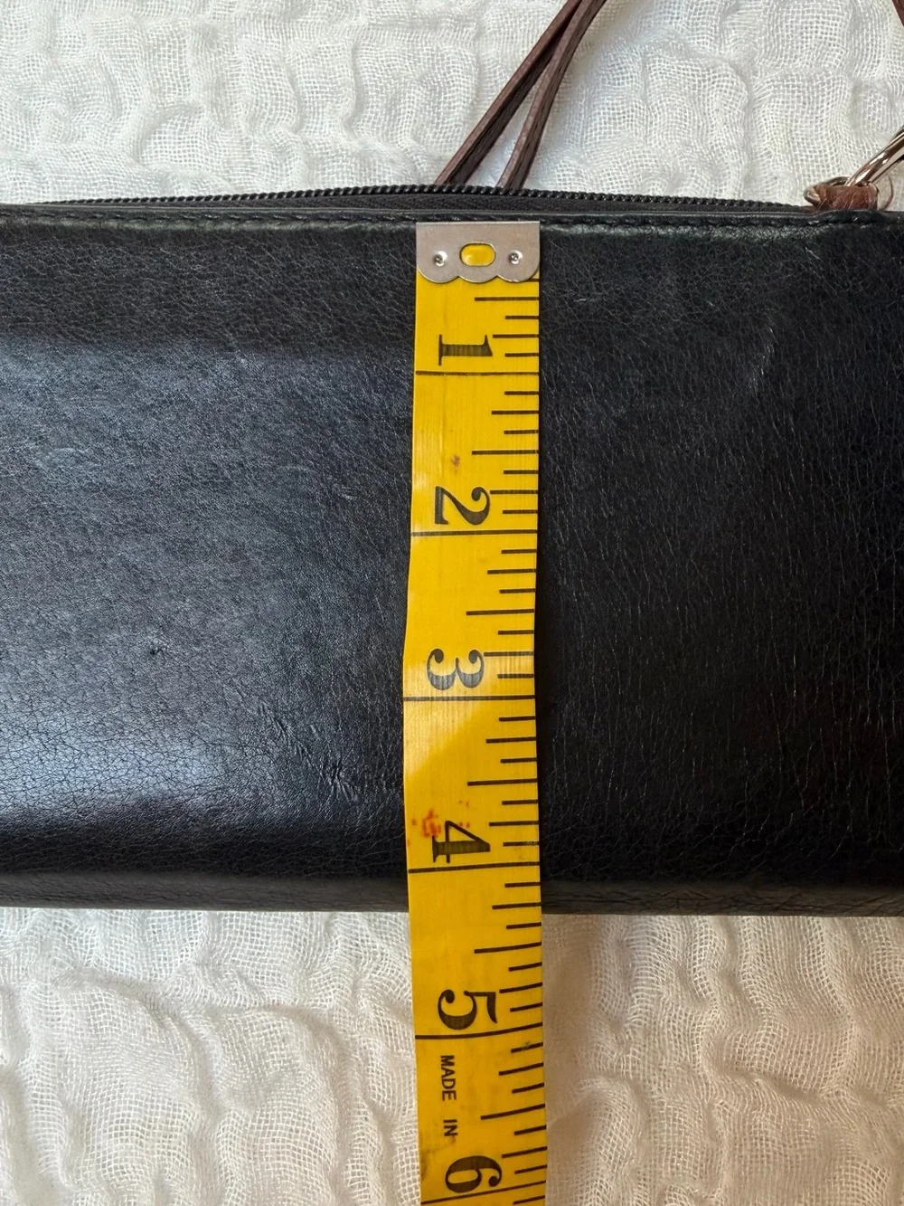 The Sak Smartphone Black and Brown Leather Wristlet
